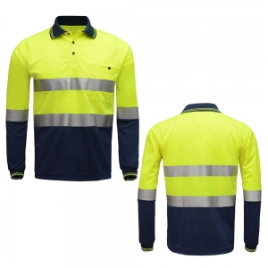 Reflective Safety Polo Shirt Long Sleeve-RPI-2615